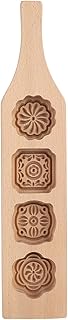 Oumefar Wooden MoonCake 4 Flower Pattern Mooncake DIY Handmade Press Food Pastry Biscuit Cookie Pumpkin Pie Baking Tool for Home Bakery Dessert Shop(Pattern one)