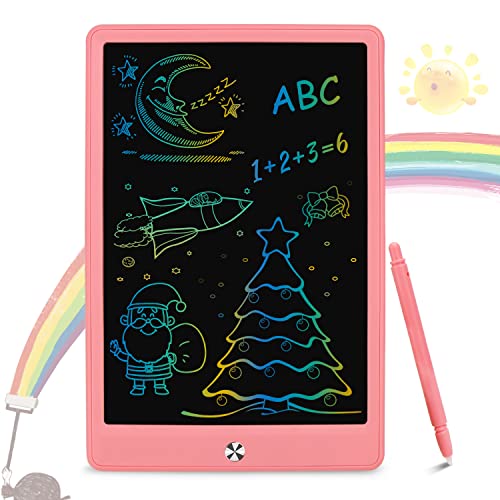 LCD Writing Tablet, 11'' Colorful Toddler Doodle Board Drawing Tablet, Kids Drawing Pad Erasable Reusable Electronic Drawing Pads, Learning for 3 4 5 6 Years Old Girls Boys(Pink)