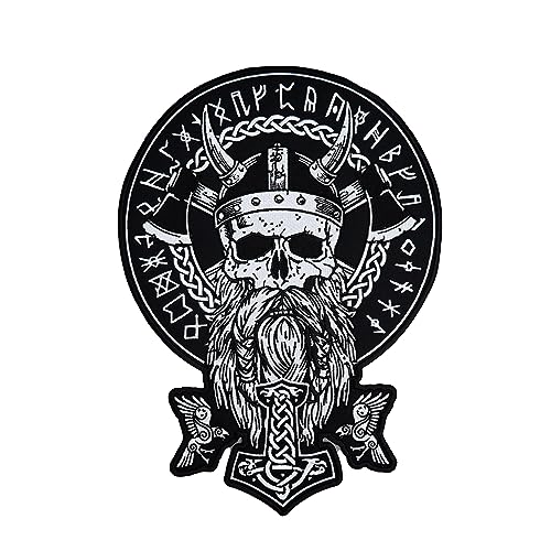 Odin Large Large Back Embroidered Patch for Vest / Iron-on / Sew on Multicolor