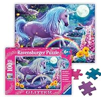 Ravensburger - Glitter Unicorn - 100 Piece Jigsaw Puzzle - Exciting, Colorful Scene of a Glittery, Magical Unicorn - Birds & More - Premium Quality - Ideal Gift - Screen-Free Fun - Children Age 6+
