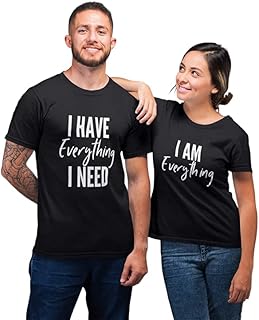 I Have Everything I Need I Am Everything His Hers Couples TShirt Husband Wife Large Text Married Newlywed Wedding His Hers Wedding Gift Honeymoon Tshirts Just Married Bride Groom Hubby Wifey