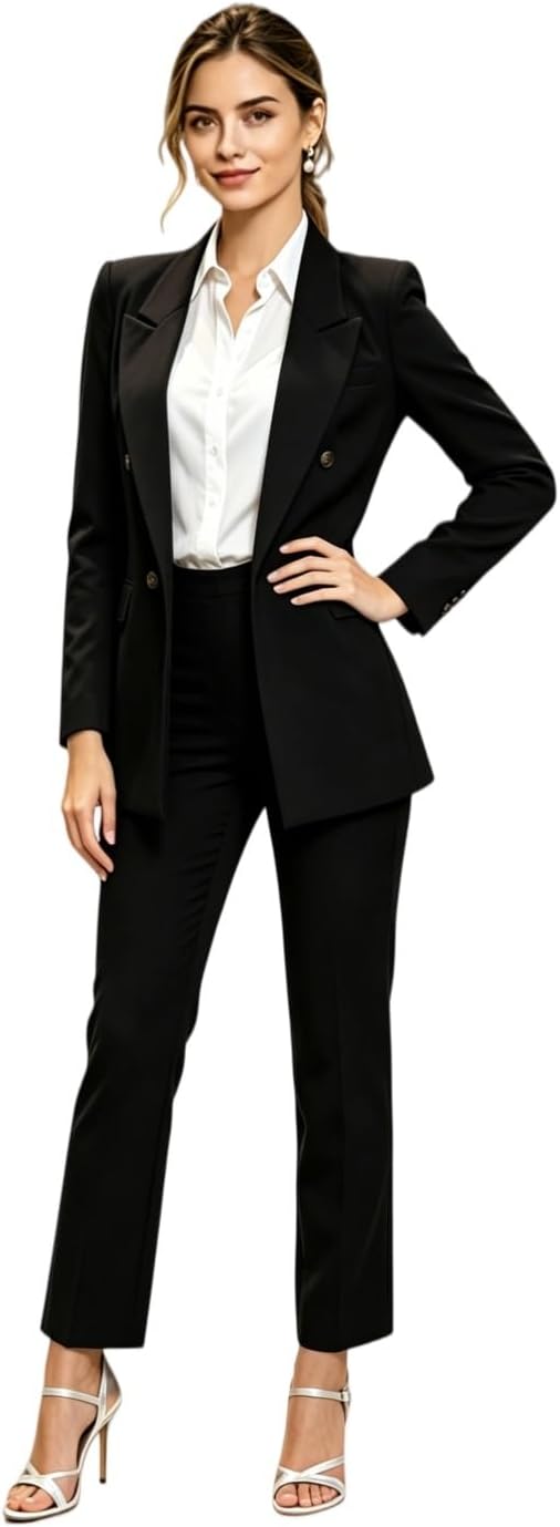 Slim Fit Women Suit for Work Professional Peak Lapel Business Suit for Women Prom Outfit
