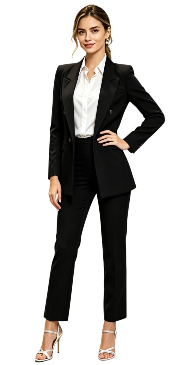 Abito da lavoro slim fit da donna con bavero a punta per ufficio da lavoro per le donne