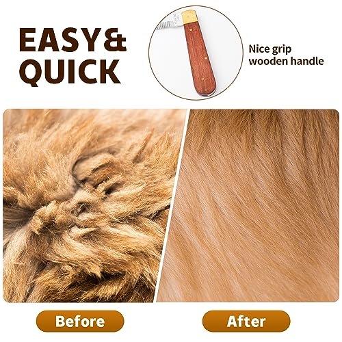 NRTFE Hand Stripping Tools for Horse Dog Grooming Shedding Blade Stripping for Horse Bot Eggs,Right Handed Fold Up Design
