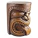 Design Toscano DB383075 Grand Tiki Face Lono Tongue Indoor/Outdoor Side Table Statue for Patio, Bar or Den, 15 inches wide, 20 inches tall, Handcast Polyresin, Woodtone Finish