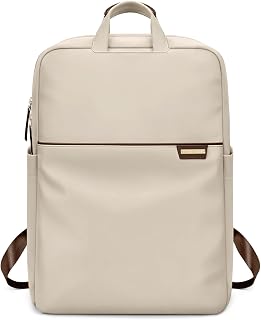 GOLF QUALITY Slim Laptop Backpack for Women, Lightweight Business Backpack for Women Computer Bag Purse for Commuting, Fit 16 Inch, Apricot
