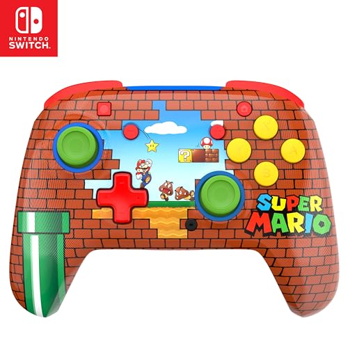 Turtle Beach Rematch Wireless Controller Officially Licensed for Nintendo Switch, Switch Lite/OLED, Works w/Nintendo Switch 2, Lenticular Shift Design Rechargeable Battery – Mario Bricks Reveal