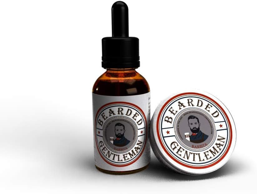 Bearded Gentleman Premium Beard Grooming Combo Kit - Barista - Pumpkin Spice - 100% Natural - Beard oil & Beard Balm Conditioner