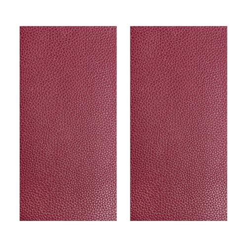 FSTURIOS 2 PCS Leather Repair Patch Tape, 4 x 8 Inch PU Vinyl Repair Patches for Car Upholstery Seat, Waterproof Self Adhesive Leather Tape Repair Kit for Furniture Couches Chairs (Wine Red)