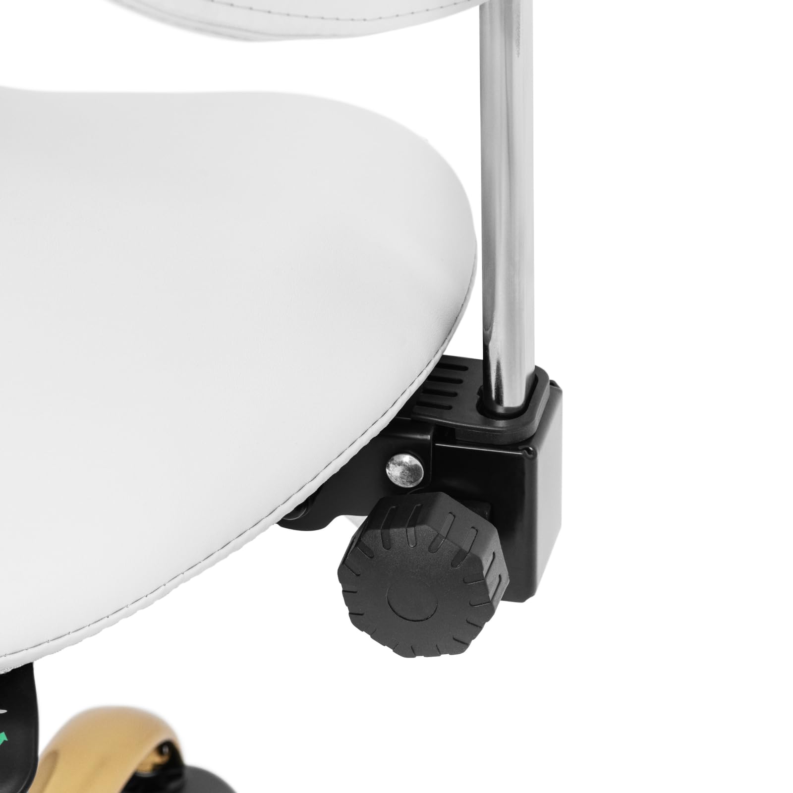 physa PHYSA MANNHEIM WHITE_GOLD Sgabello a sella con schienale 51-65 cm 150 kg - Bianco, oro Sgabello regolabile con schienale