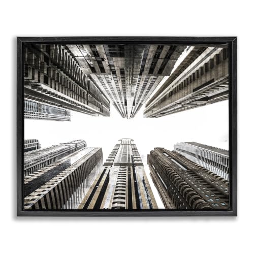 'Looming City Buildings Looking Up Urban'| Floating Frame Canvas Art