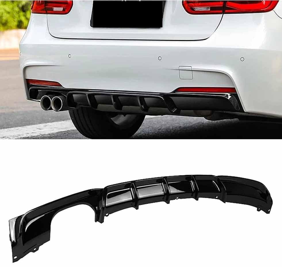 Difusor Parachoques Trasero Coche para BMW 3 Series F30 F31 M Sport 2012-2019, ABS Labio Alerón Divisor Alerones Traseros Protector Anticolisión Accesorios