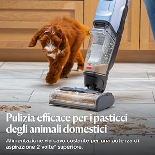 BISSELL CrossWave EdgeFind, aspirapolvere e lavapavimenti, potente sistema di pulizia per i pasticci degli animali domestici, lavapavimenti con tecnologia ZeroGap, aspirapolvere multisuperficie, 4159N