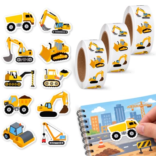 Rollo Pegatinas Oficio Grúas para niños, Profession stickers, 3 Unidades