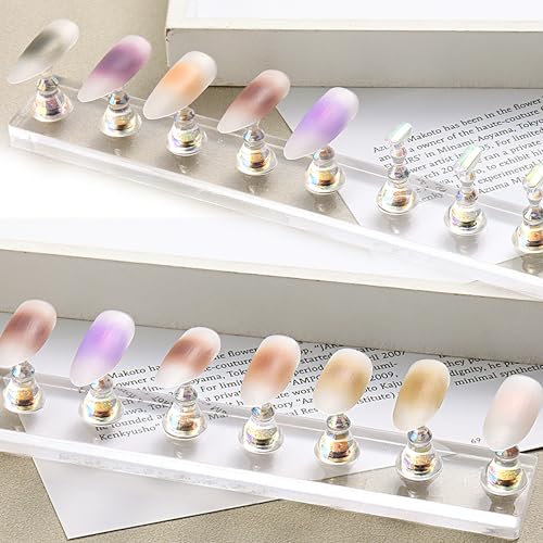 FSpronail Nail Stand for Press Ons Nail Display with 96 Pcs Reusable Sticky Putty Practice Magnetic Fake Nail Holder for Home DIY Beginner Salon Acrylic Nail Art Kit Accessories - Thumbnail 7