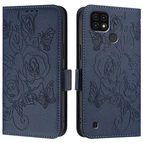 Étui antichoc Realme C21 C20 C11 clapet portefeuille ultra fin et fente carte bleu