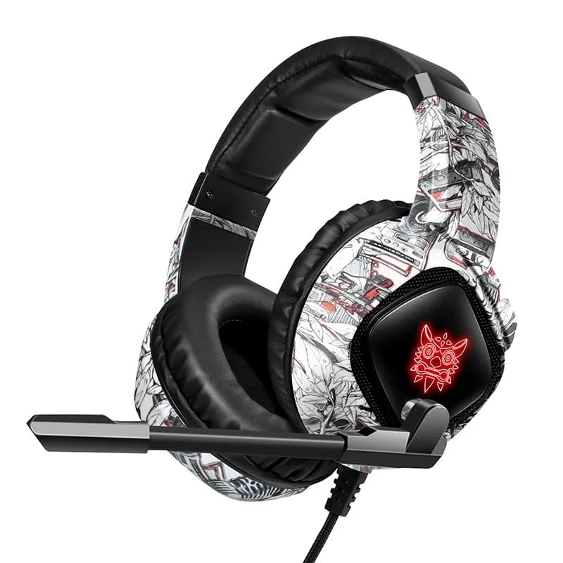 OZK Cuffie da gioco professionali con microfono retroilluminato a LED Cuffie cablate Gamer cancellazione del rumore per PS4 PS5 Xbox PC Gamer