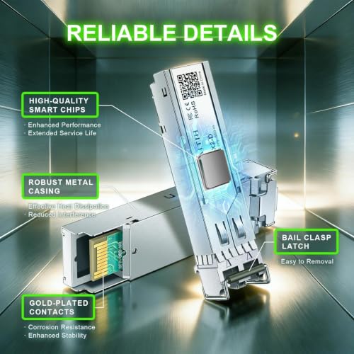 Image of 2 Pack 1.25G LC 550M 850nm MMF SFP Transceiver 1000Base-SX Optical Module