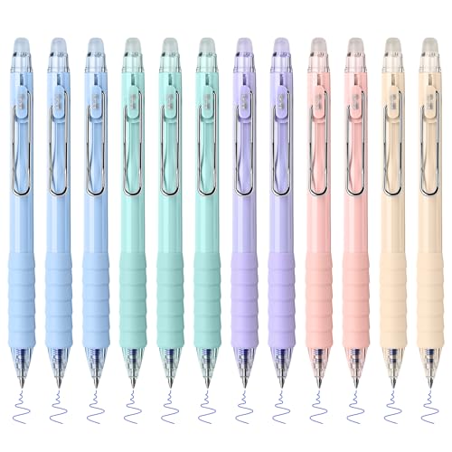 M&G 12 bolígrafos retráctiles de tinta azul borrable miniatura 1