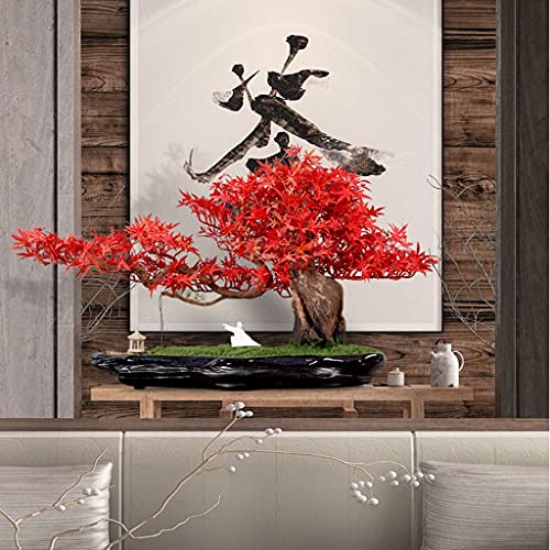 Künstlicher Bonsai Baum Künstlicher Baum Bonsai Chinesische Landschaft Simulation Grünpflanzen Kieselsteine Keramik Figuren Zen Simulation Baum Topfpflanzen - Image 8