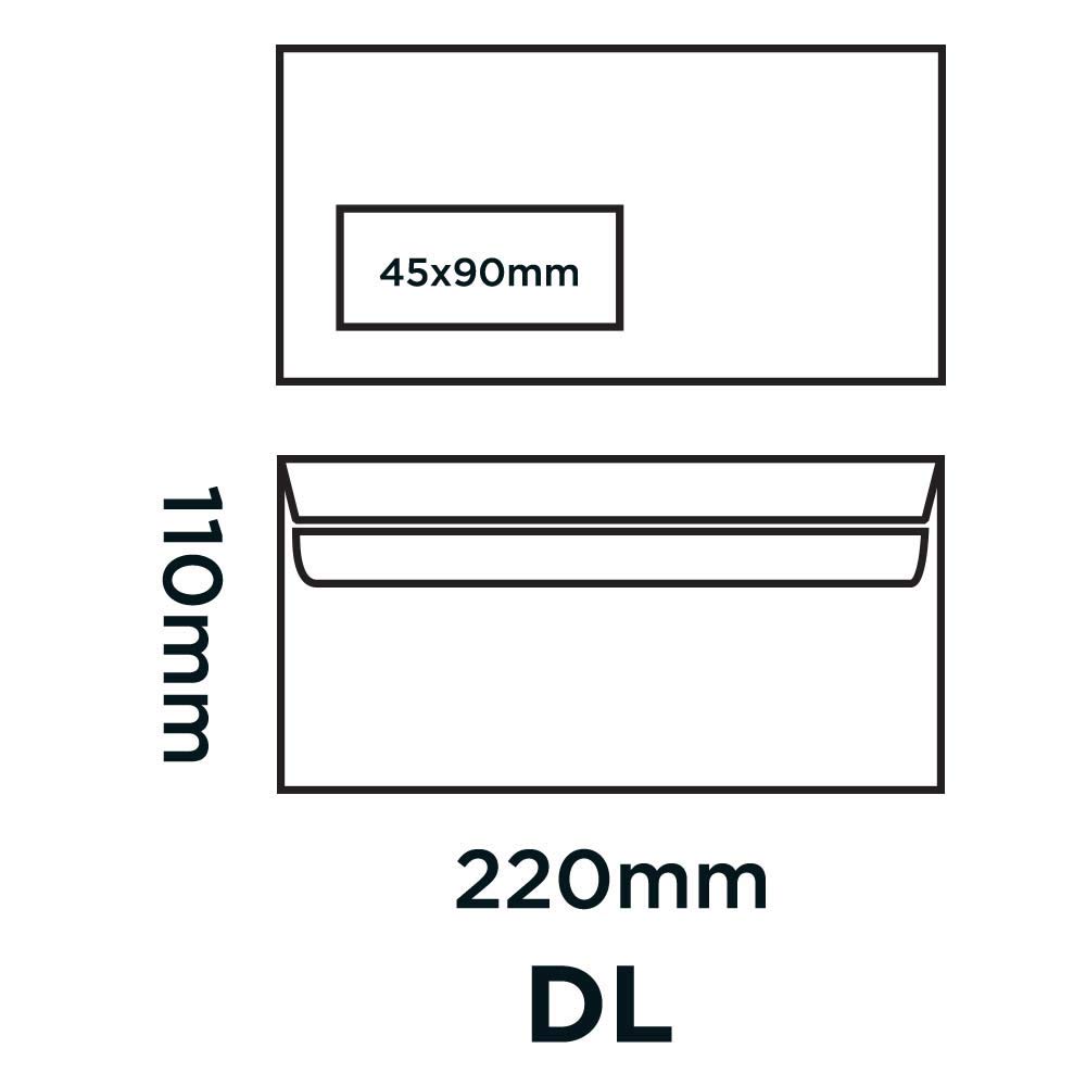 Blake Purely Everyday 12774 Briefumschläge Selbstklebend Weiß Deutsche Fenster DL 110 x 220 mm - 80g/m² | 1000 Stück