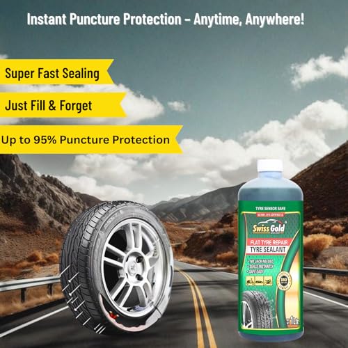 Image of Tubeless Tyre Sealant 1 Liter | OIl Based Auto-Punture Repair Liquid | Anti Punture Liquid Solution for Bike, Car, Scooty - 1 Liter
