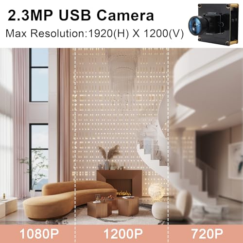 Image of Global Shutter USB Camera Module, 120fps 1200P, Golf Swing Caputre | 120 Degree Wide Angle Lens, USB 3.0 /USB2.0, Plug and Play, for Motion Capture, Compatible with Raspberry Pi Linux Mac Windows