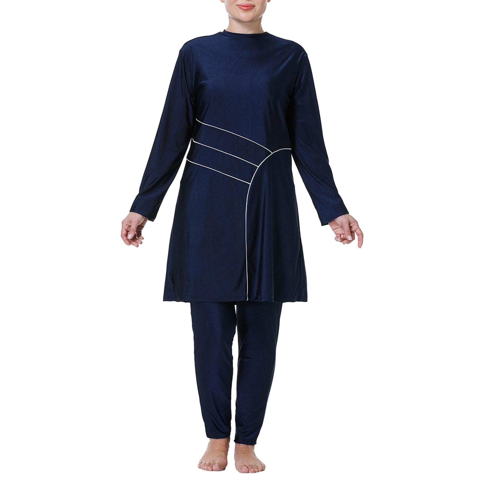 Maillot de bain musulman pour femme - Grande taille - Couverture complète - Burkini islamique - Manches longues - Maillot de bain conservateur avec hijab - Costume de natation arabe traditionnel