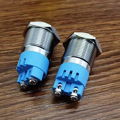 Gebildet 2pcs AC/DC 12V 19mm Summer Alarmer mit Blitzlampe 90dB Edelstahlanzeige Flash Summer, für Elektrisches Bedienfeld, DIY-Projekt (Rote LED)