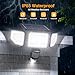 Onforu Solar Lights Outdoor, 3 Heads Security Lights with Remote Control & Night Light, IP65 Waterproof Motion Sensor Lights, 3 Modes, Flood Lights for Wall, Porch, Yard, Outside, 2 Pack