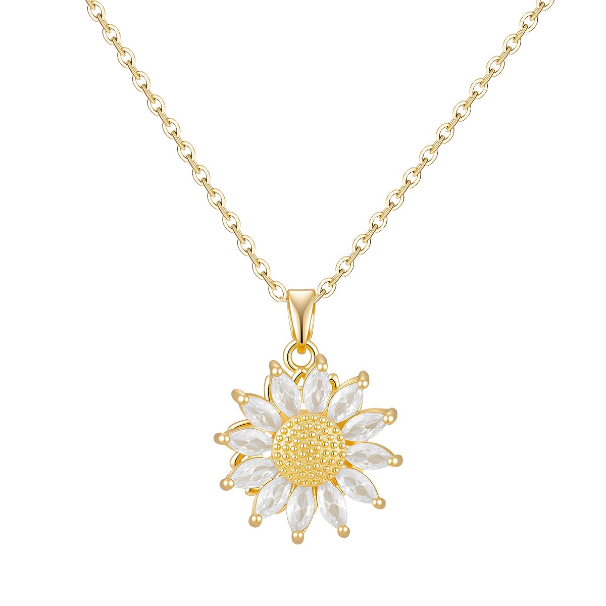 Amazon.co.jp: Zoesky 18K 金メッキ ひまわりネックレス 女性用