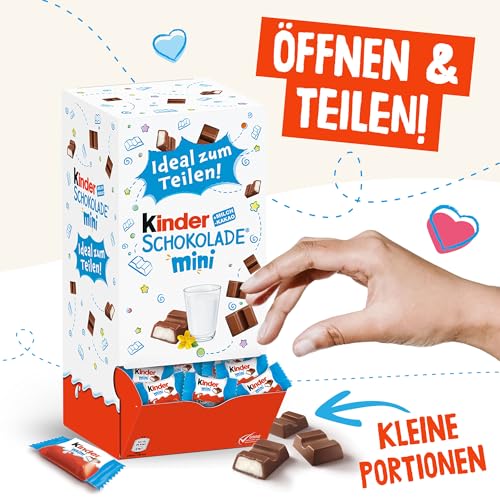 kinder Schokolade Mini – mind. 140 einzeln verpackte Mini Riegel, geeignet Geschenkbox zum Geburtstag, Hochzeit, im Büro oder Zuhause – Geschenk zum Vatertag – 900g 2