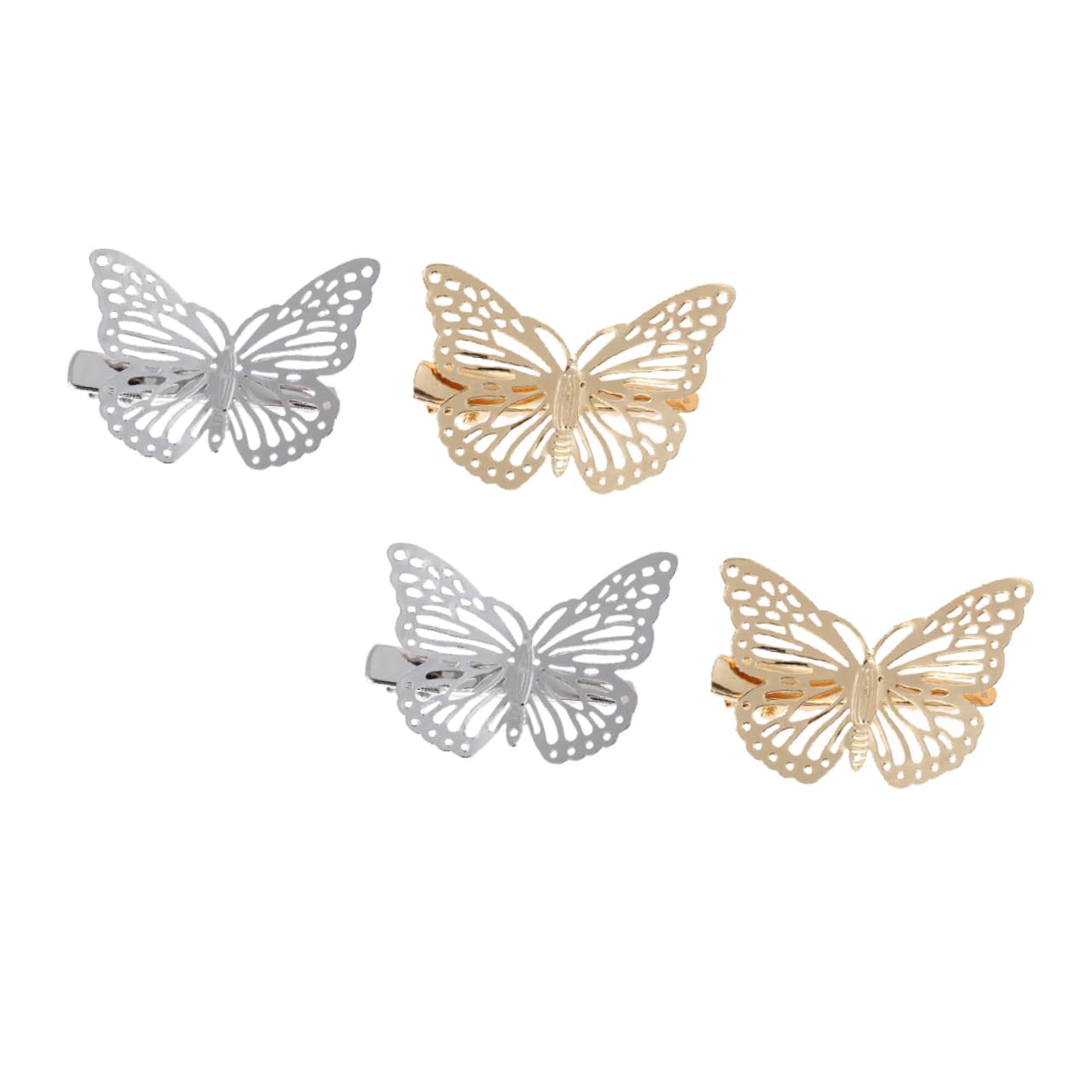 minkissy 4pcs Hollow Butterfly Edge Clip Hair Accessory for Girls Styling Hair Clips Bridal Headpiece Metal Hair Barrettes Vintage Hair Barrettes Headpiece for Women Fashion Hairpins Bride