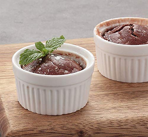 SZUAH Porcelain Ramekins, 4oz Baking Ramekins for Souffle, Creme Brulee, Appetizer, Custard, Pudding and Ice Cream, Set of 9.