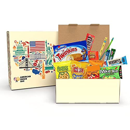 Russian-Box USA Süßigkeiten & Snack Box | bunte Mischung aus importierten typischen amerikanischen Süßigkeiten und Snacks | Twinkies, Laffy Taffy, Hershey's und mehr (Mit Geschenkbox) Cover