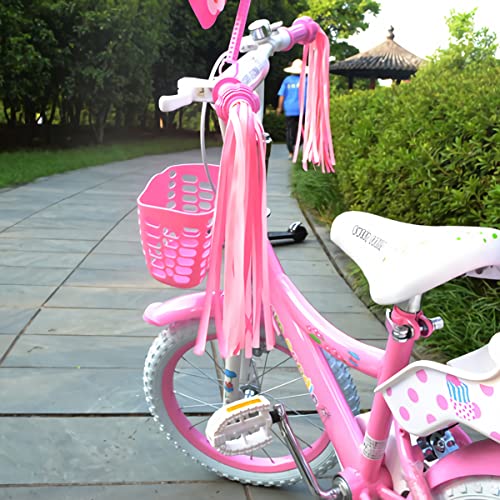 YUTOU 1 Pair Children's Bicycle Streamer Bicycle Handlebar Streamer Bands Handlebar Fringe Streamer Ribbons Bicycle Grips Tassels Bands for Children's Bicycle Children Scooter Tassels Decoration - Image 3