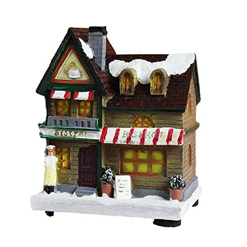 presentimer Weihnachten Schneehaus Figur LED Licht Dekor Haus, Harz Haus Weihnachten Creative Luminous Small House