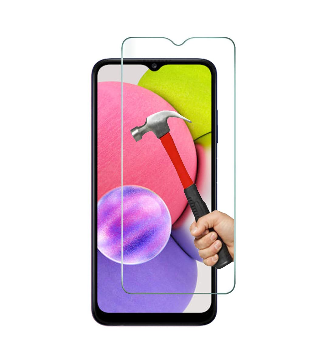 Galaxy A03s Tempered Glass Screen Protector Easy Bubble-Free Installation Ultra Clear HD Shatterproof with 9H Hardness Anti Fingerprint Oleo-phobic Coating for Samsung Galaxy A03s (Screen Protector)