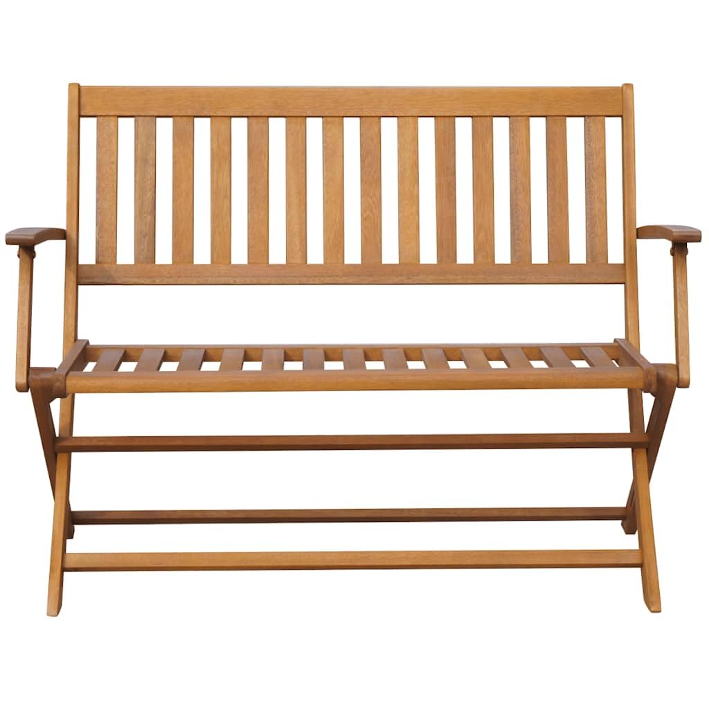 Panchina da Giardino Pieghevole 120 cm in Legno di Acacia | Panca salvaspazio a due posti con braccioli, ideale per arredare il balcone, il terrazzo o la veranda esterna.