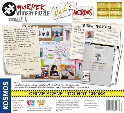 Kosmos 682187 Murder Mystery Puzzle Case Files The Art of Murder Adventure Puzzle Meets Crime Solo or in a Team from 16 Years Multiple Puzzles Numerous Evidence Pieces Crime Game - Image 2