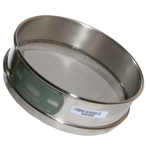 Advantech Stainless Steel Test Sieves, 8" Diameter, #20 Mesh, Full Height