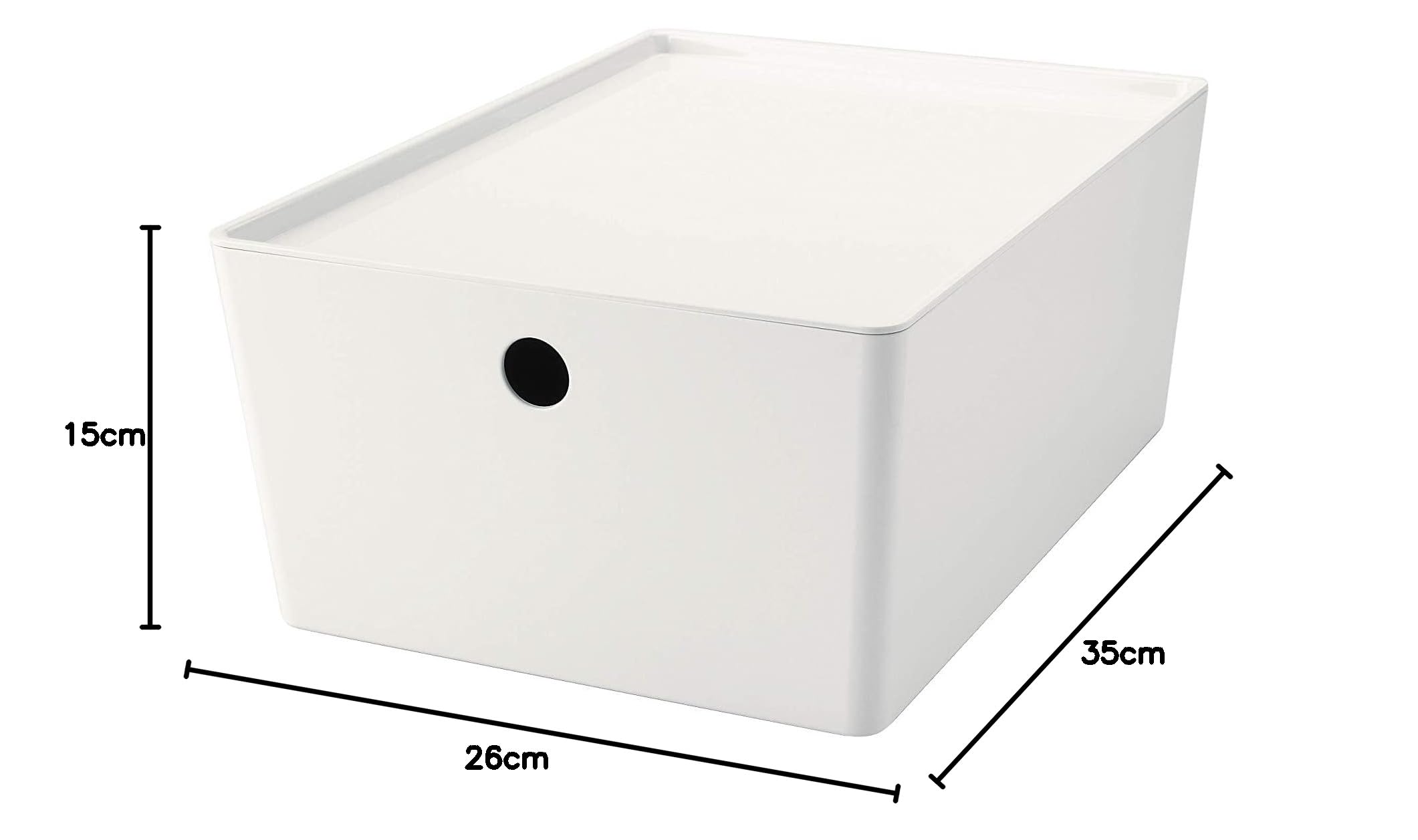 IKEA KUGGIS Box mit Deckel; in weiß; (26x35x15cm) Küche, Haushalt & Wohnen