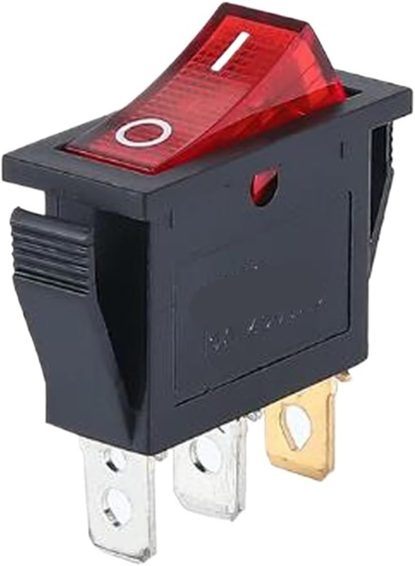 1 piece KCD3 Rocker Switch ON-Off ON-Off-ON 2-Position 3-pin Device Power with Light 16A 250V / 20A 125V AC(3pin M Green)