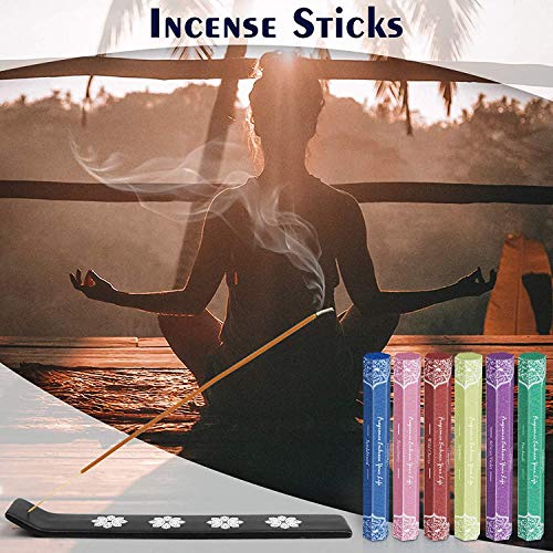 Incense, Scented Incense Sticks, Incense Gifts Sandalwood, Patchouli, African Violet, Strawberry, Jasmine, Wild Cherry, Valentines Day Gifts Pack 120 Sticks Including A Holder #TOP6