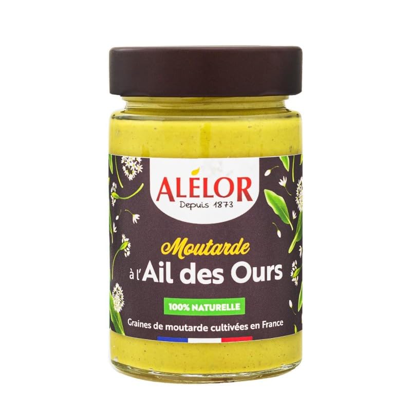 Délice Sauvage : Moutarde Ail des Ours ALELOR 200g - Artisanat Français Bio - Idéale pour vos Plats - Epicerie Fine Naturelle - Le Lot De 3