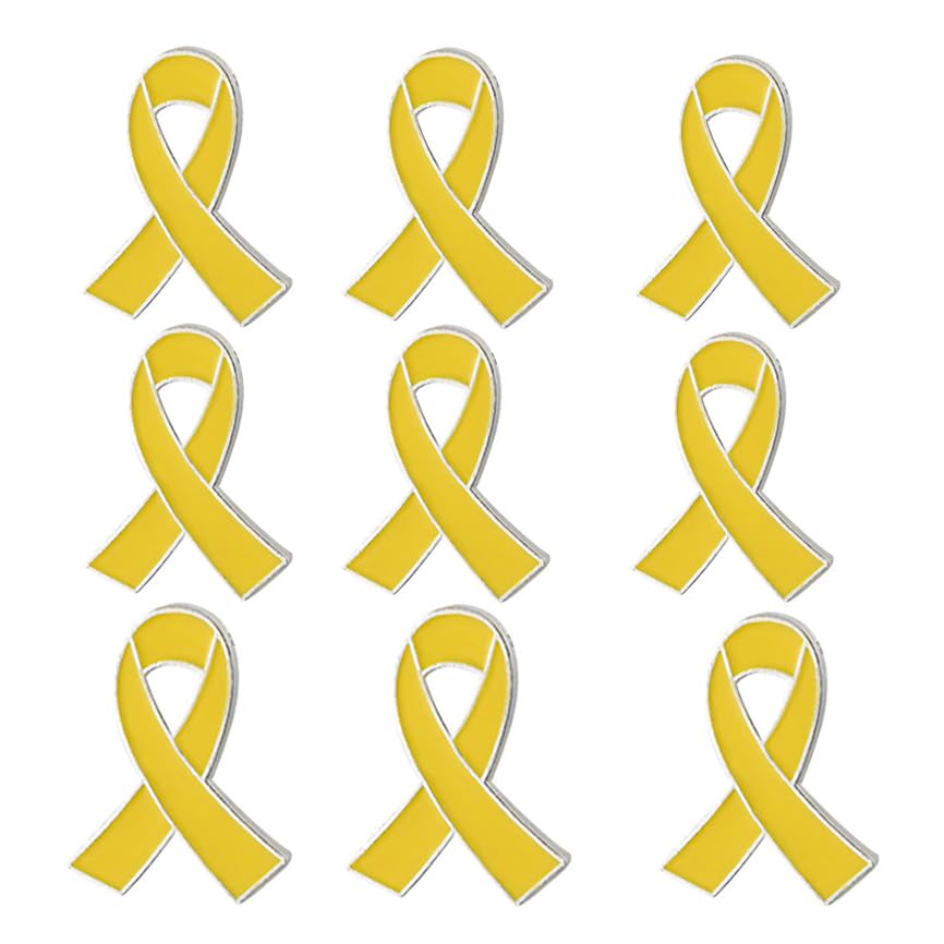 Image of Multicolor Cause Awareness Ribbon Lapel Pin - Yellow, Purple, Red, Pink Ribbons - Prevention & Awareness Campaigns Enamel Lapel Pin Support Campaign Charity Donation Event Accessorie