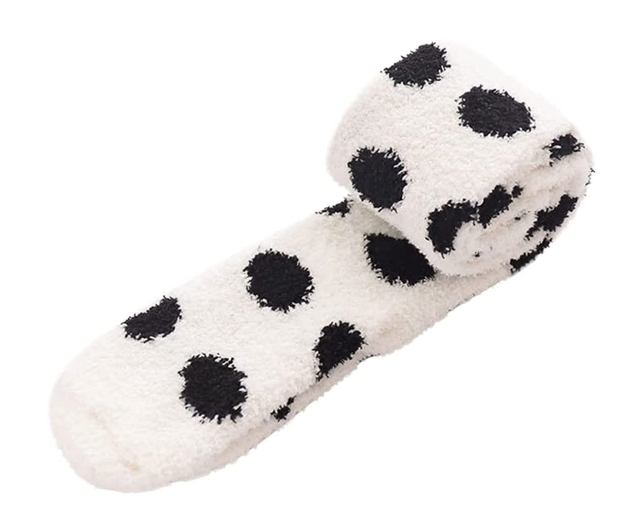 Socken Damen Herren 10 Paar Flauschige, Oberschenkelhohe Thermosocken Mit Gepunktetem Muster, Winterwärmer Über Den Kniestrümpfen Wandersocken(Black)
