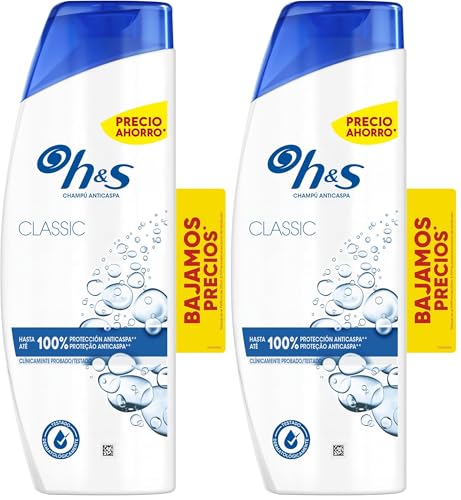 H&S Classic Champú Anticaspa 330ml. Actúa contra la caspa, el aceite y el picor desde el primer lavado con hasta un 100% de protección contra la caspa, clínicamente probado (Paquete de 2)