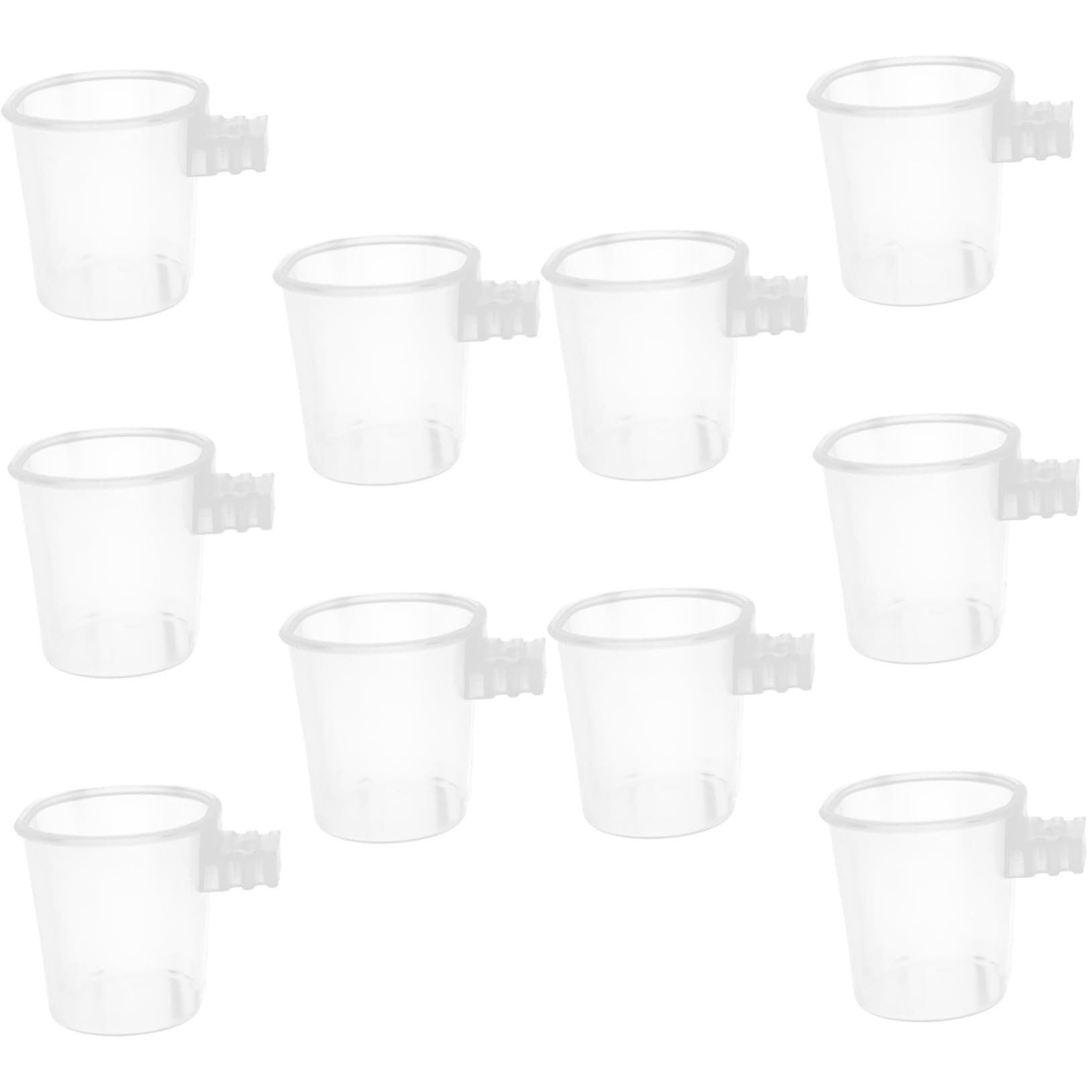 POPETPOP 10 Uds Contenedor Transparente Pequeño Comedero para Pájaros Periquito Jaula para Pájaros Comedero para Pájaros Cuenco De Agua para Pájaros Alimentador De Comida para Pájaros