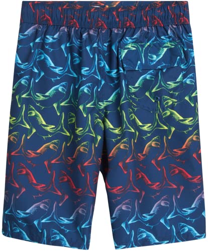 Body Glove Boys' Swim Trunks - Upf 50+ Quick-Dry Board Shorts Bathing Suit (Size: 8-18), Size 14-16, Black/Rainbow Sharks #TOP5